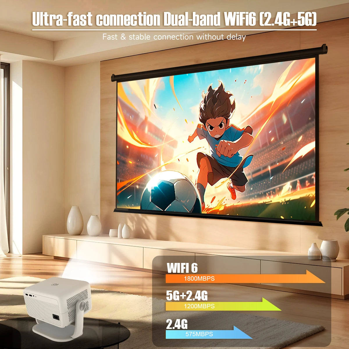 Magcubic 4K L018 Projector 650ANSI Native 1080P Auto Focus & Keystone 360° Rotate Android 11 BT 5.2 WIFI6 Portable Home Theatre