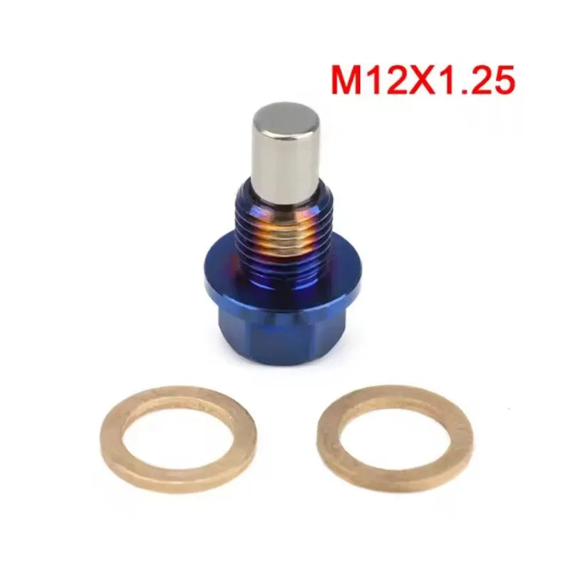 Titanium Alloy Magnetic Oil Drain Plug Oil Sump Nut M12x1.25 M12x1.5 M12x1.75 M14x1.5 Reusable Permanent Magnetism 5000 Gs