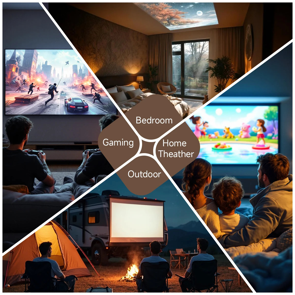 Magcubic 4K L018 Projector 650ANSI Native 1080P Auto Focus & Keystone 360° Rotate Android 11 BT 5.2 WIFI6 Portable Home Theatre