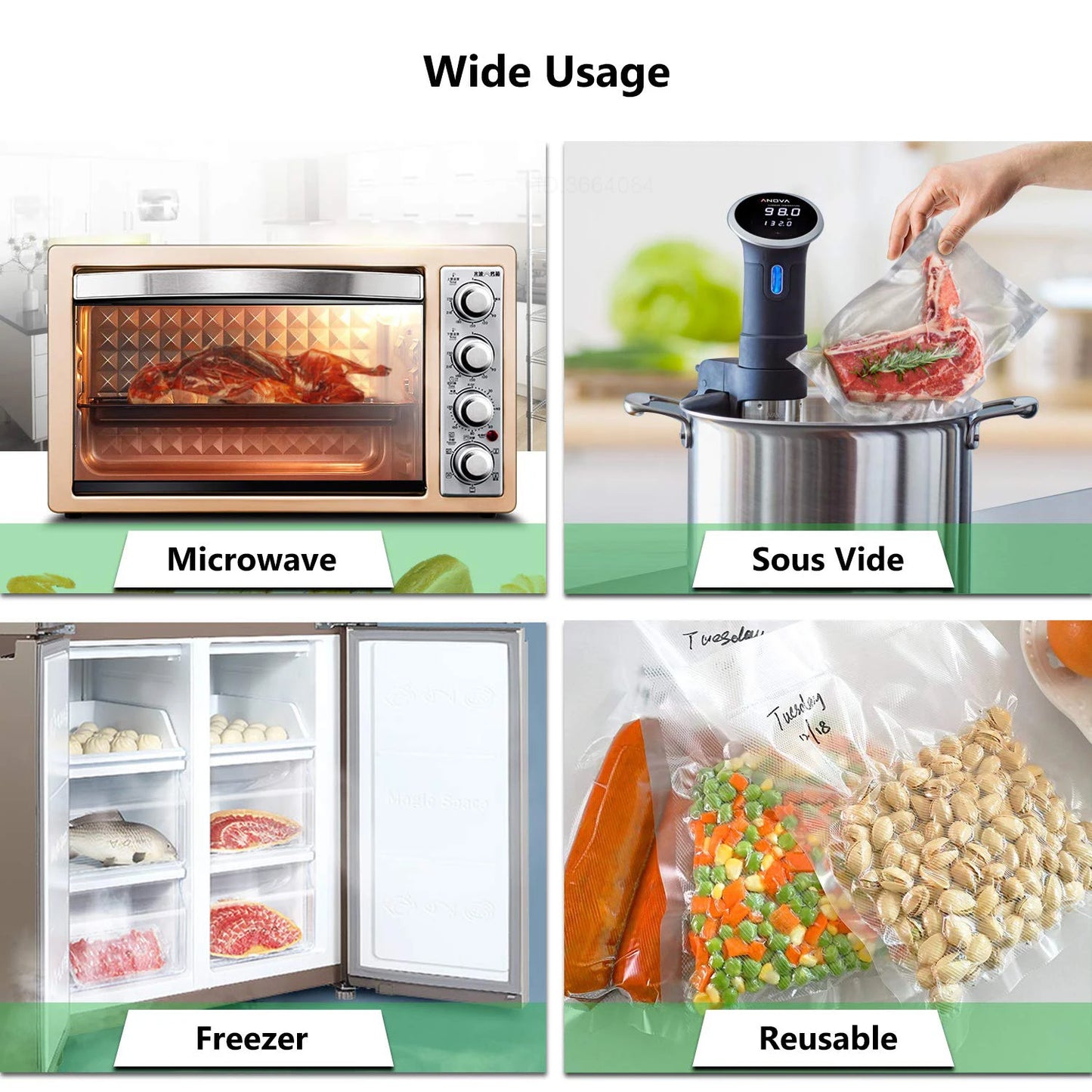 Sous Vide Roll Bags For Vacuum Packing Machine