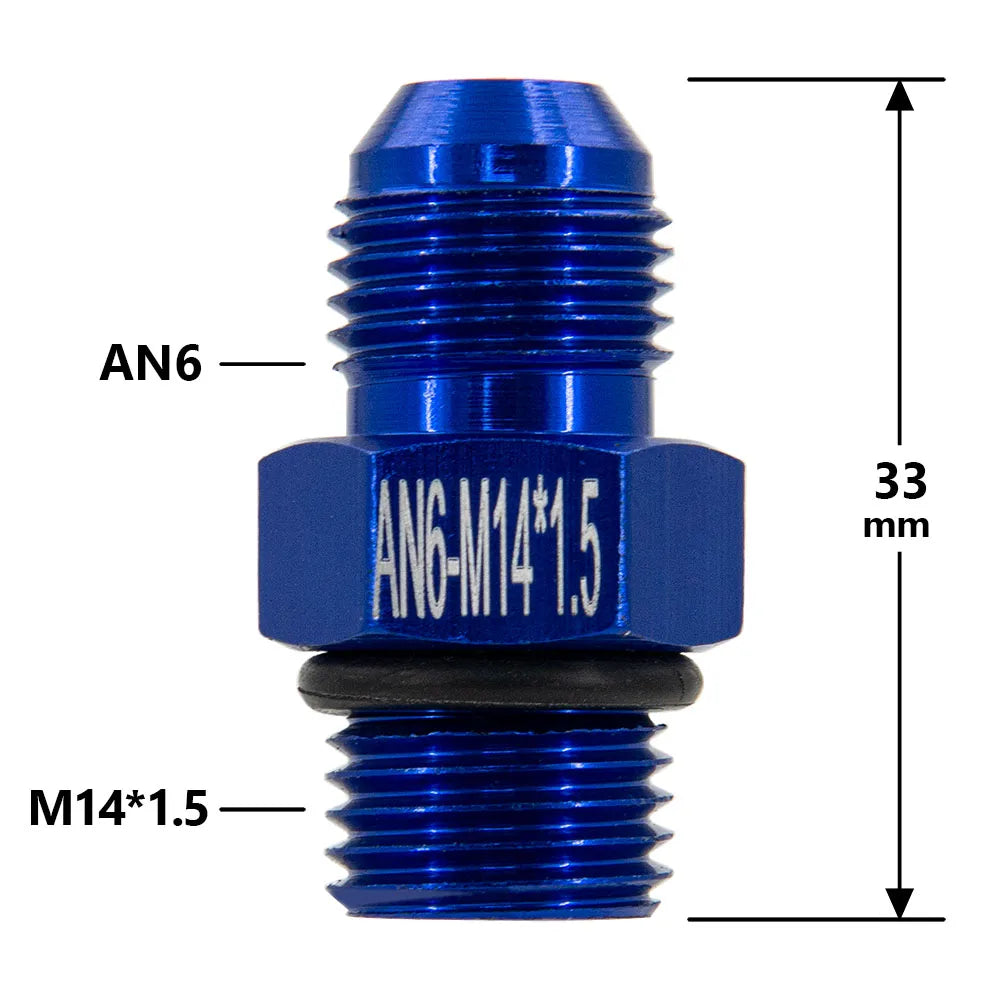 1Pcs Aluminum Alloy AN6/AN8/AN10/AN12 to AN/M14/M16/M18x1.5 Metric Fuel Hose Adapter Pipe Thread Fitting for Oil Cooler System