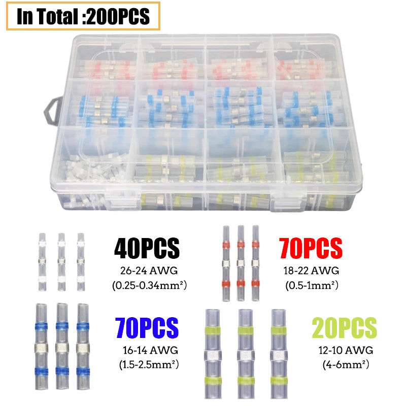 Box-Packed Thermal Shrinkage Electrical Car Wire Connector Solder Extrusion Terminals Block Cable Solder Sleeve