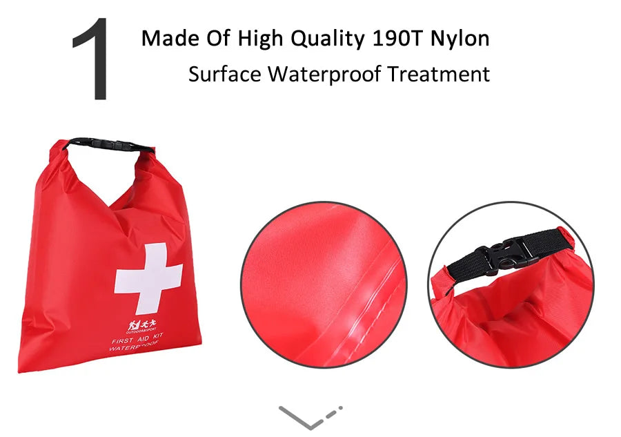 1.2L Portable Red Waterproof First Aid Kit Bag Emergency Kits