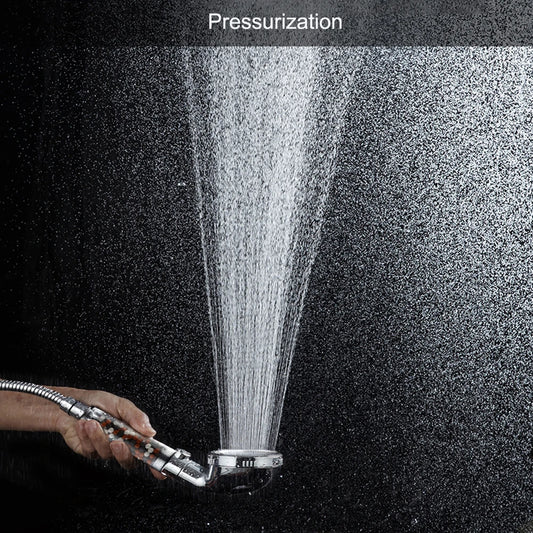 Shower Head High Pressure Water Saving with On/Off Switch Stop Button Ionic Mineral Anion 3 Modes