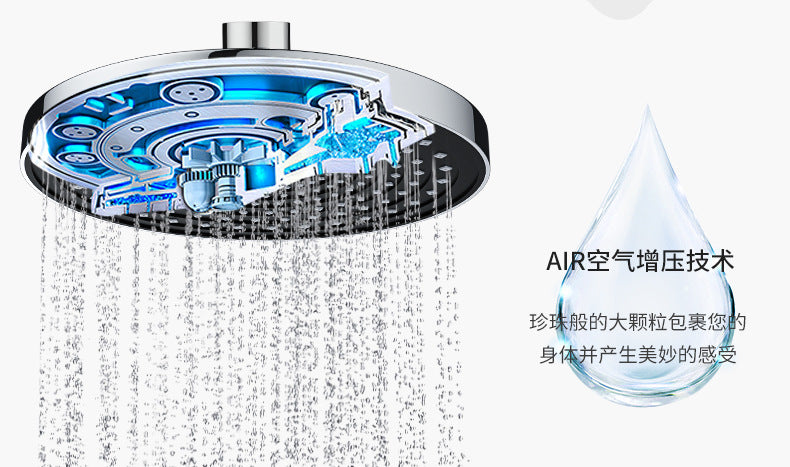 10 Inches Supercharge Shower Head Set 3 Modes High Pressure Rainfall Bathroom Shower 