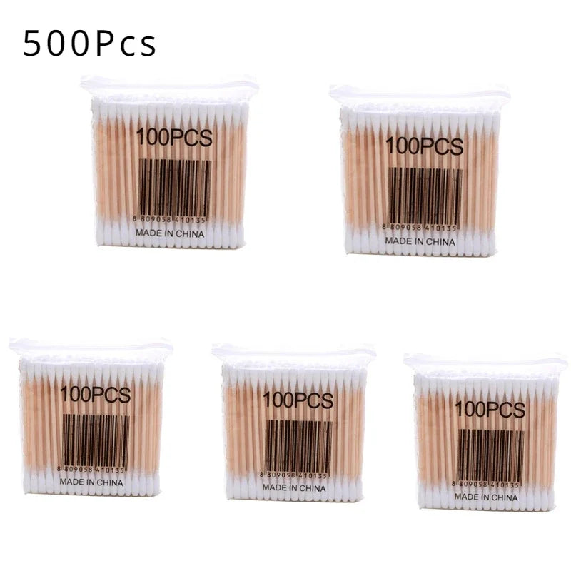 300/500/1000pcs Double Head Cotton Swab Women Makeup Cotton Buds