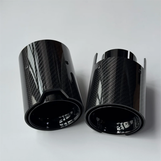 1Pcs M Performance Logo Glossy Black M2 M3 M4 M5 Carbon Exhaust Pipe Tip For M135i M235i M345i M240i M340i Tailpipe Muffler tips
