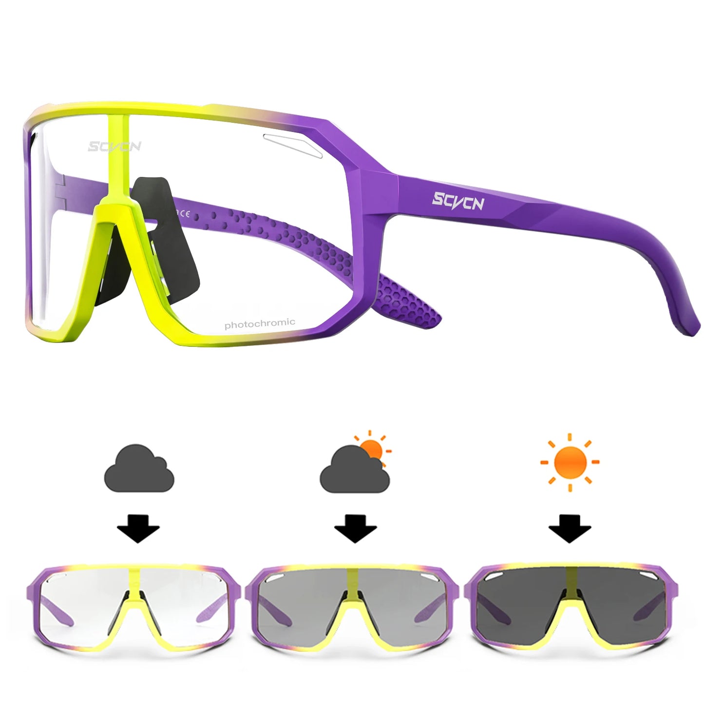 SCVCN New Outdoor Cycling Glasses Bike Sunglasses Men UV400