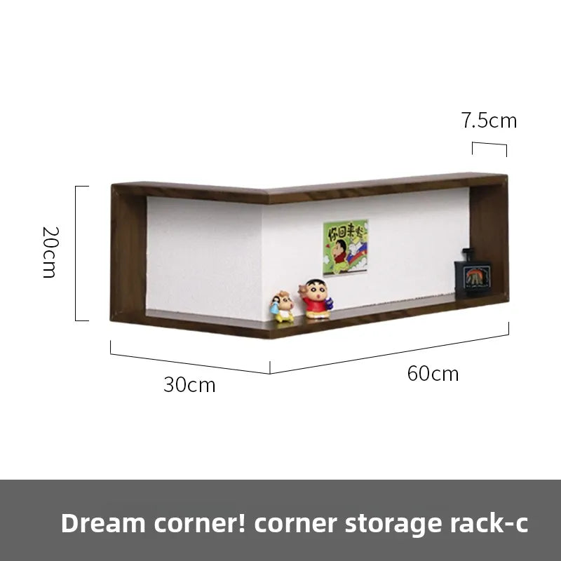 Corner shelves, bedroom wall storage racks, creative wall decorative paintings