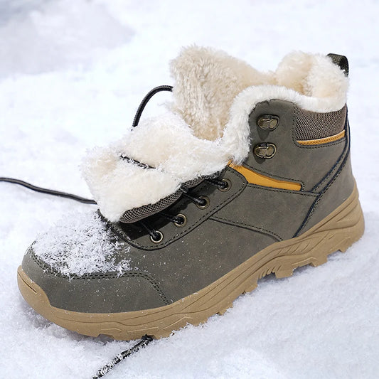 Snow boots men winter boots keep warm plush boots hiking boots men casual shoes men mountain snow boots