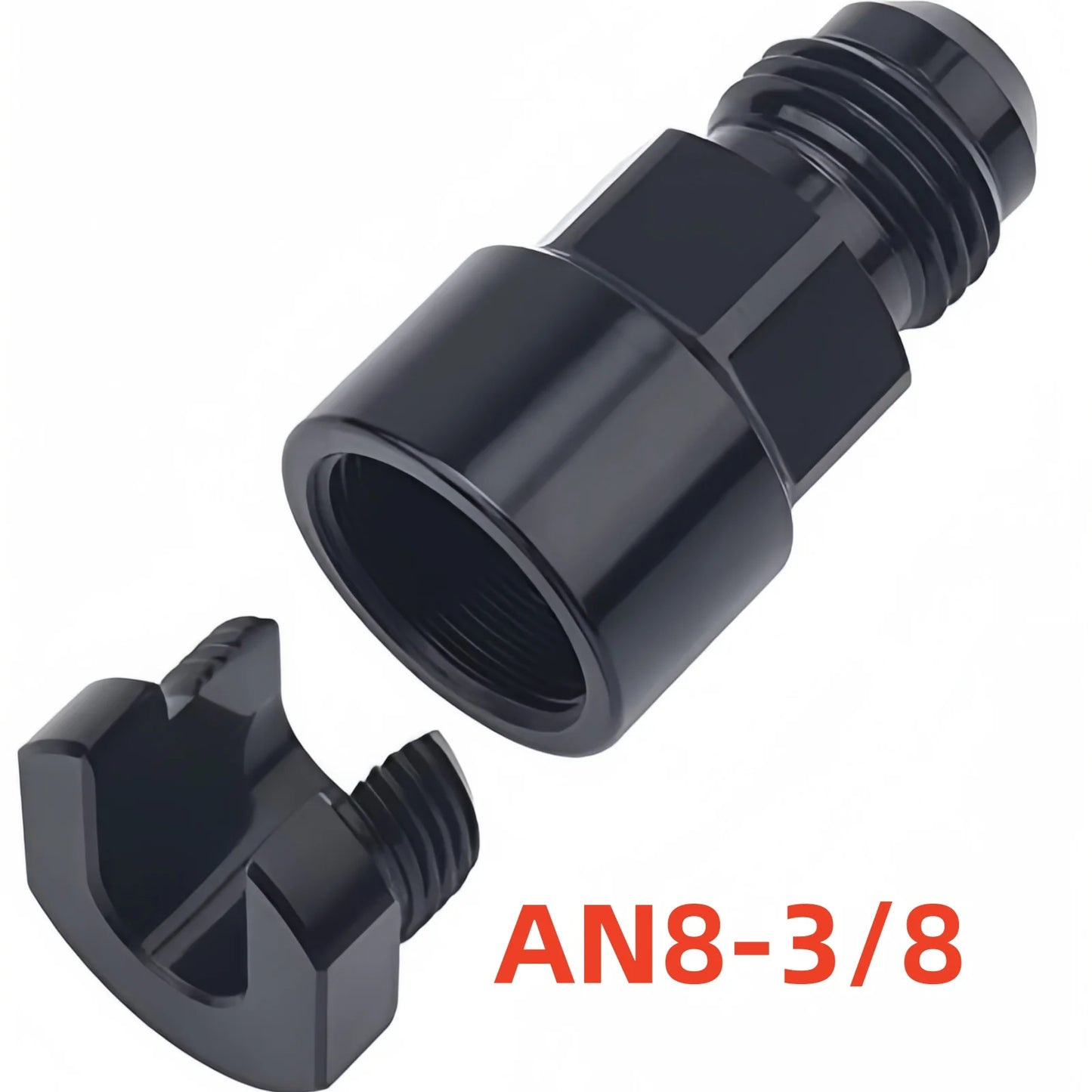 1Pcs Quick Connect 6AN AN6 Male To 3/8", 5/16" AN8 8AN Quick Disconnect Male Push On EFI Fitting Fuel Adapter Aluminium Black