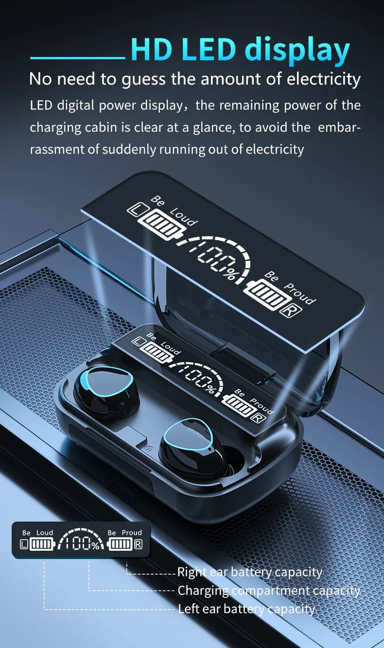 M10 TWS Bluetooth Headphones 3500mAh Charging Box