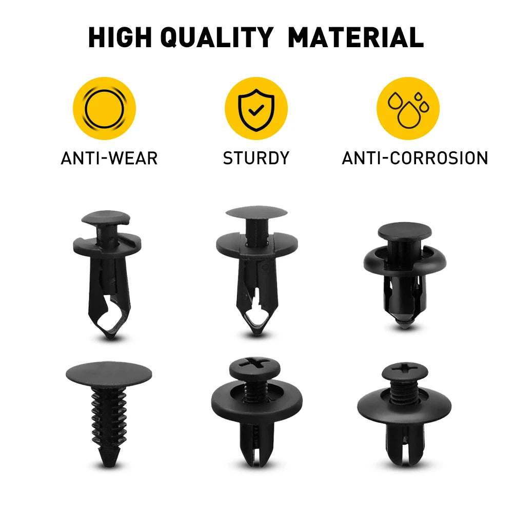 190 PCS Car Fastener Clip Kit Bumper Fender Rivet Clips Auto Body Push Retainer Clip