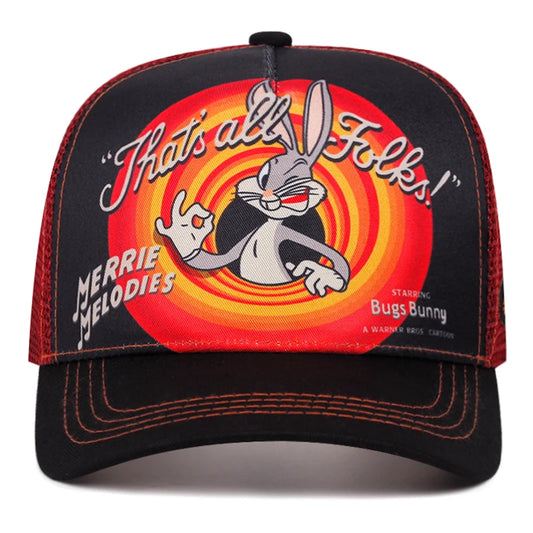 Hat Trendy cartoon series embroidered baseball trucker caps