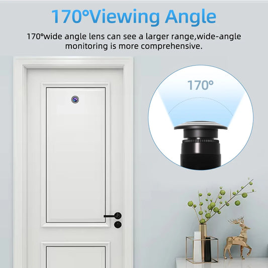 Door Camera 3MP HD Peephole WiFi Camera 170° Wide-angle Door Viewer Motion Detection Smart Home Security Wireless Cat-eye Auto Record