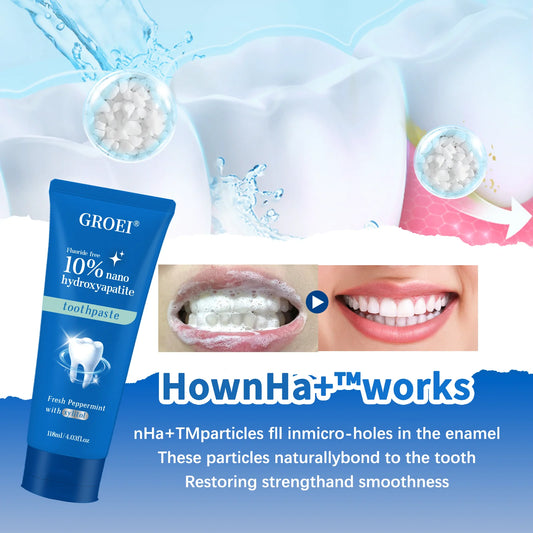 1-5pcs 10% Nano-Hydroxyapatite Toothpaste Cleaning Whitening Dental Reduce Tooth Stains Plaque Fresh Breath Prevent Bad Breath