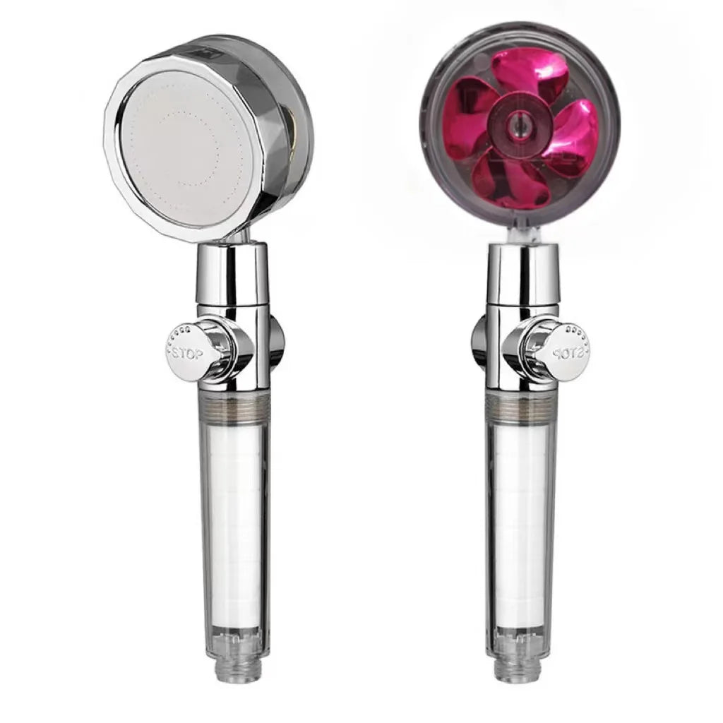 Shower Head 360 Degree Rotation Water Saving Flow Turbofan