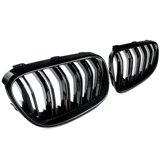 BMW Grille Schwarz Glänz Nieren Grill Kühlergrill Doppelsteg Für BMW E92 E93 2DR LCI Paar
