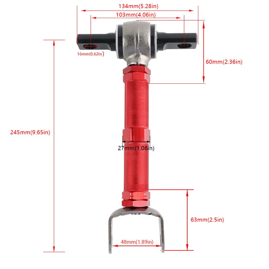 1Pair Alloy Steel Adjustable Rear Control Camber Arms for 01-05 Honda Civic 02-06 Acura RSX Double alloy steel regulable