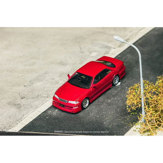 PreSale TW 1:64 VERTEX Toyota Mark II JZX100 Red Metallic Diecast Car Model Collection Toys Tarmac Works