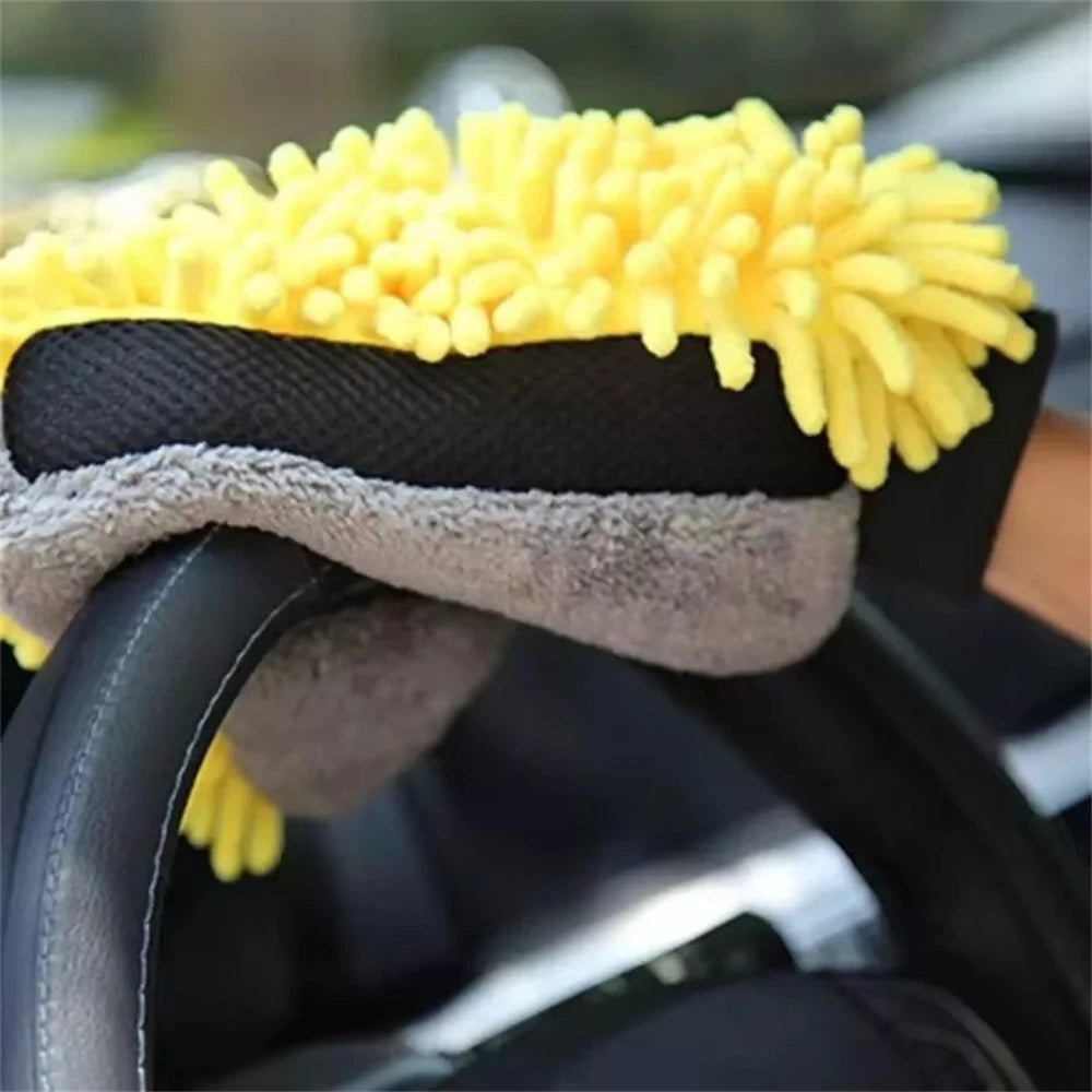 1/5pcs Car Washing Gloves Waterproof Microfiber Chenille Gloves