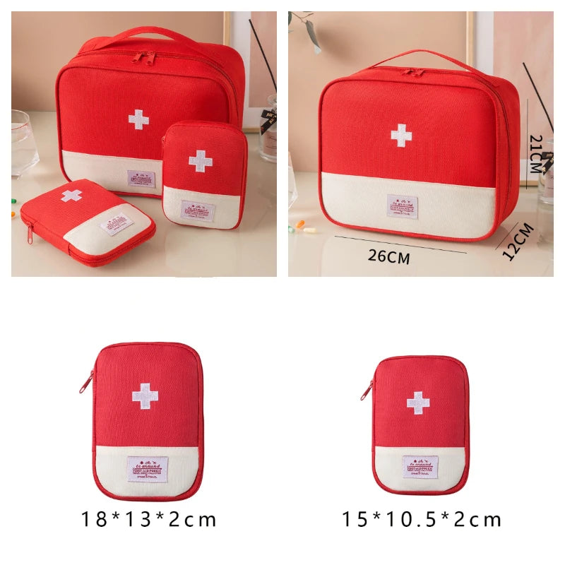 3 Pcs/set Portable Medical Storage Bag First Aid Kit Organizer Home Outdoor Travel Bag