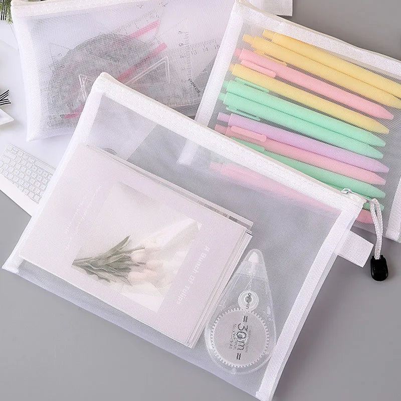 Mesh Zipper File Bag Toy Storage Bag