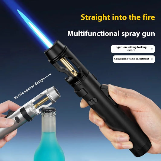 Powerful Metal Gas Lighter Windproof Kitchen Cooking Torch Flame Jet Barbecue