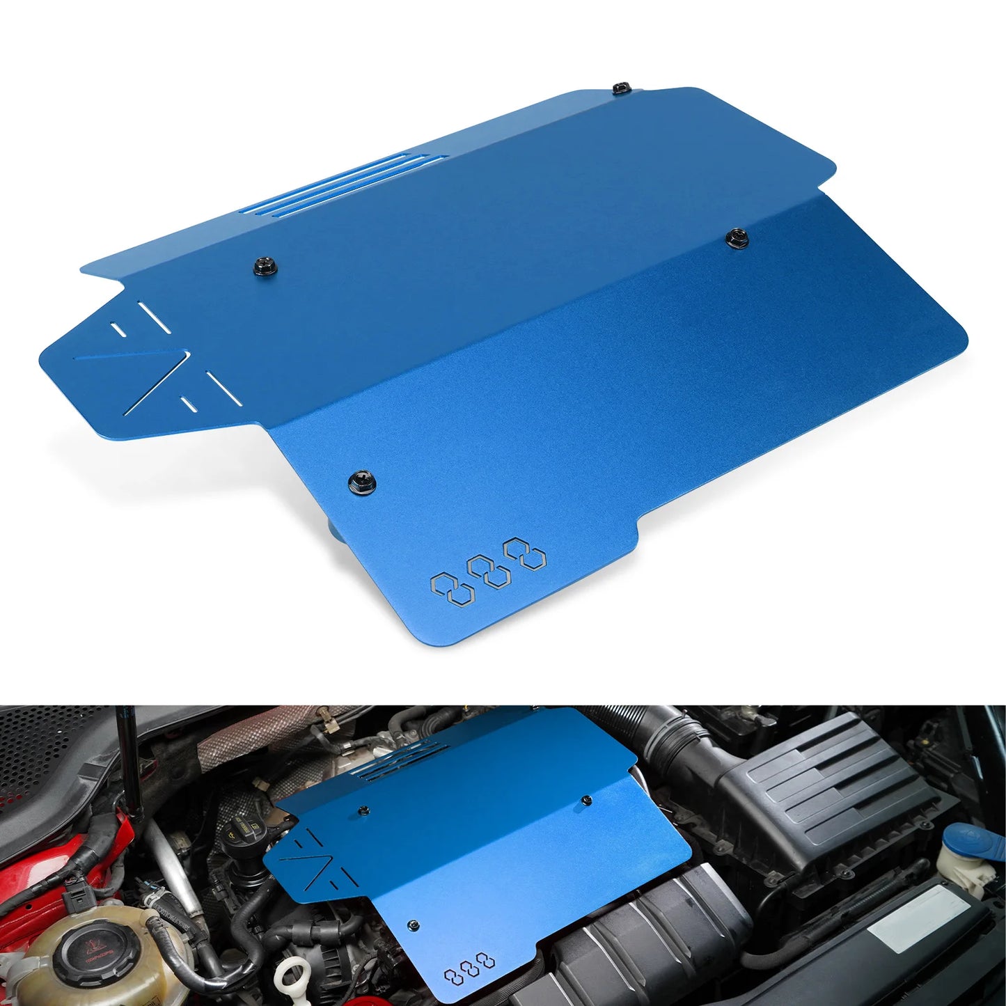 QT BEVINSEE Aluminum Engine Cover for VW Golf GTI/for Arteon/for Atlas/for Jetta GLI 2.0L,for Alltrack 1.8L, Replace for 06K103925G