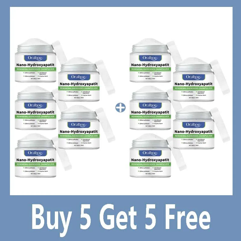 Winter Whitening Tooth Powder with 10% Hydroxyapatite - Remineralizing, Cool Mint, Enamel Repair & Fresh Breath