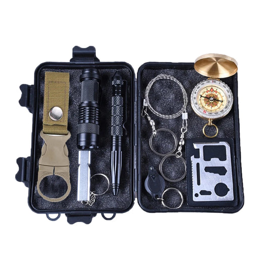 Compact 11 in 1 Tactical Survival kit Outdoor Camping