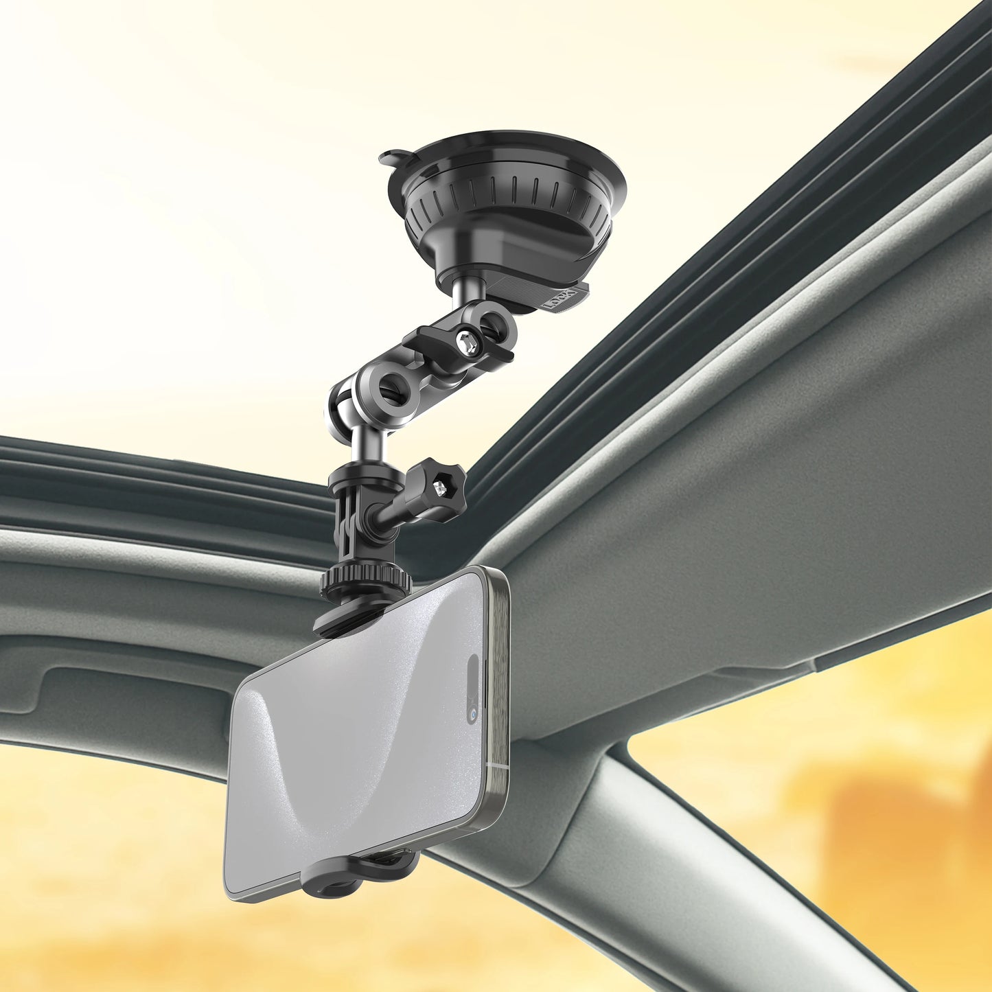 Dash Cam Suction Cup Mount Camera Holder Stand with Phone Bracket for GPS Driving DVR Action Camcorder Video Record POV/VLOG