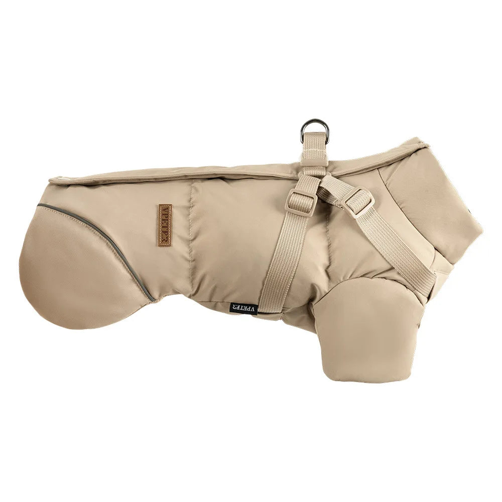 Winter Dog Jacket with Harness Thicken Waterproof Warm Outdoor Dog Clothes for Small Dogs Soft Padded Dog Puffer Snow Pet Coat