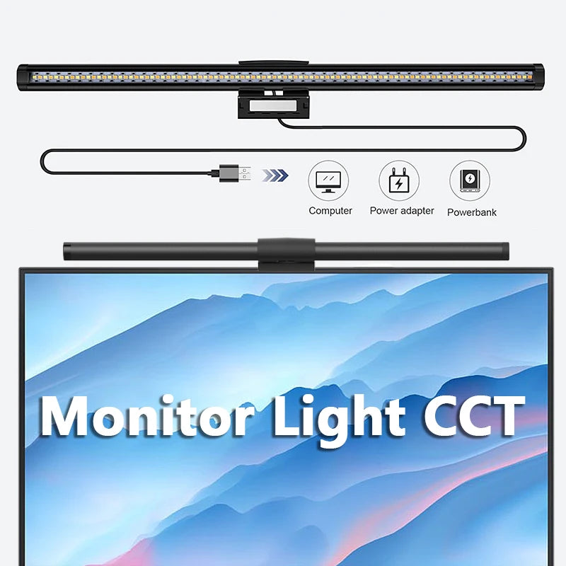 LED Desk Lamp Monitor Light Bar Eye-Care Stepless Dimming Lighting