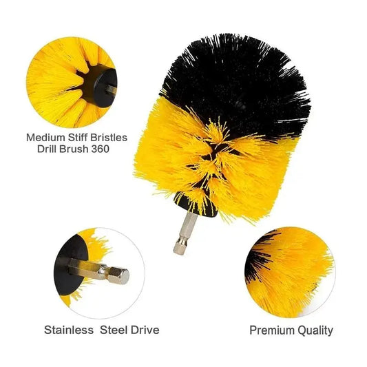 3pcs Drill Brush Attachment Set Power Scrubber Brush