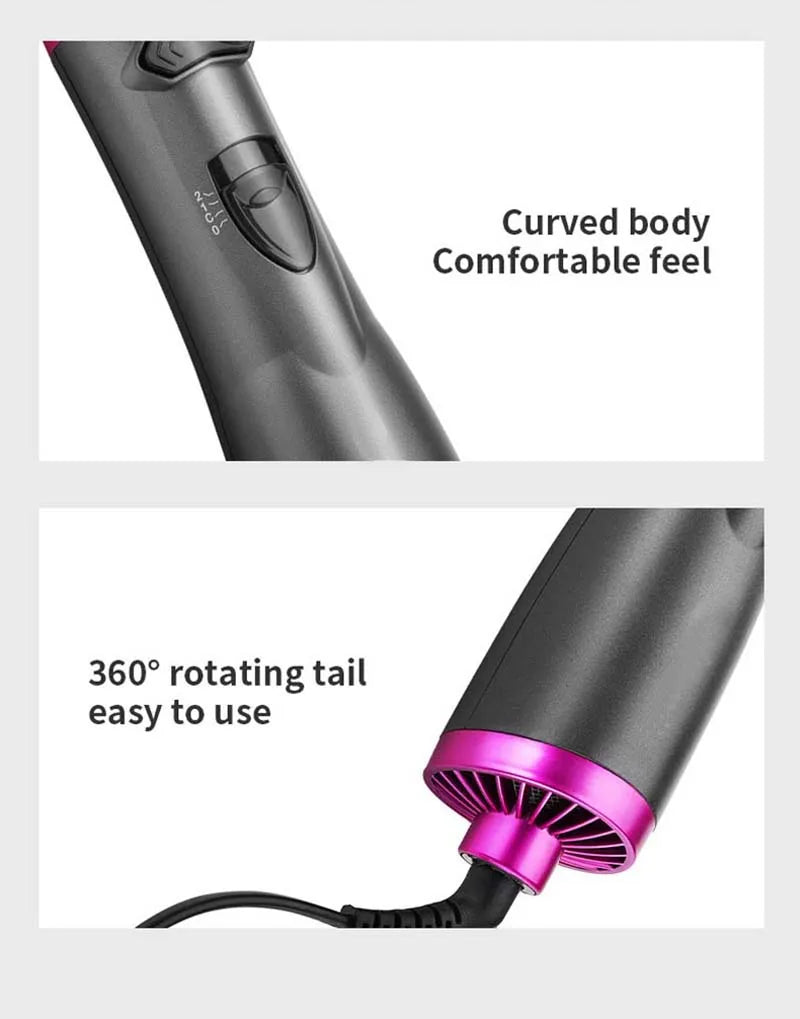 Multifunctional 3 In 1 Hot Air Brush Automatic Rotating Curler Round Rotating Rotating Hair Brush Hot Air Dryer Volumizer Styler