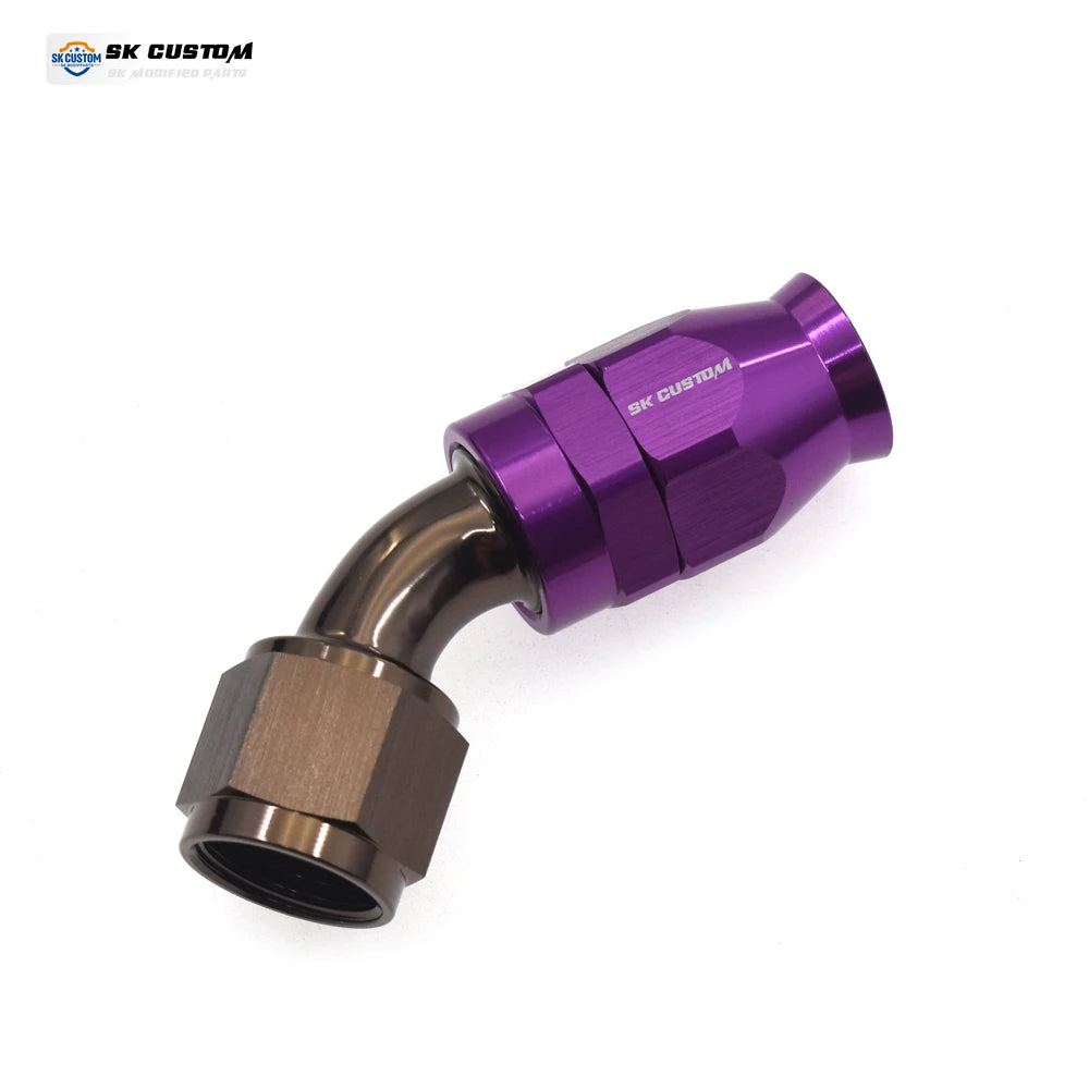 SK CUSTOM PTFE Hose End Oil Pipe Interface AN6 Straight 0°/45°/90°/120°/150°/180 Degrees PTFE Fuel Line Hose End Fitting Adapter