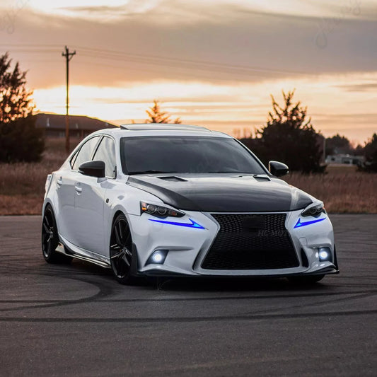 Pair Daytime Running Lights for 2013-2021 Lexus IS250 IS300 IS350 Sequential Lamps Start - UP Animation With Sequential Signal