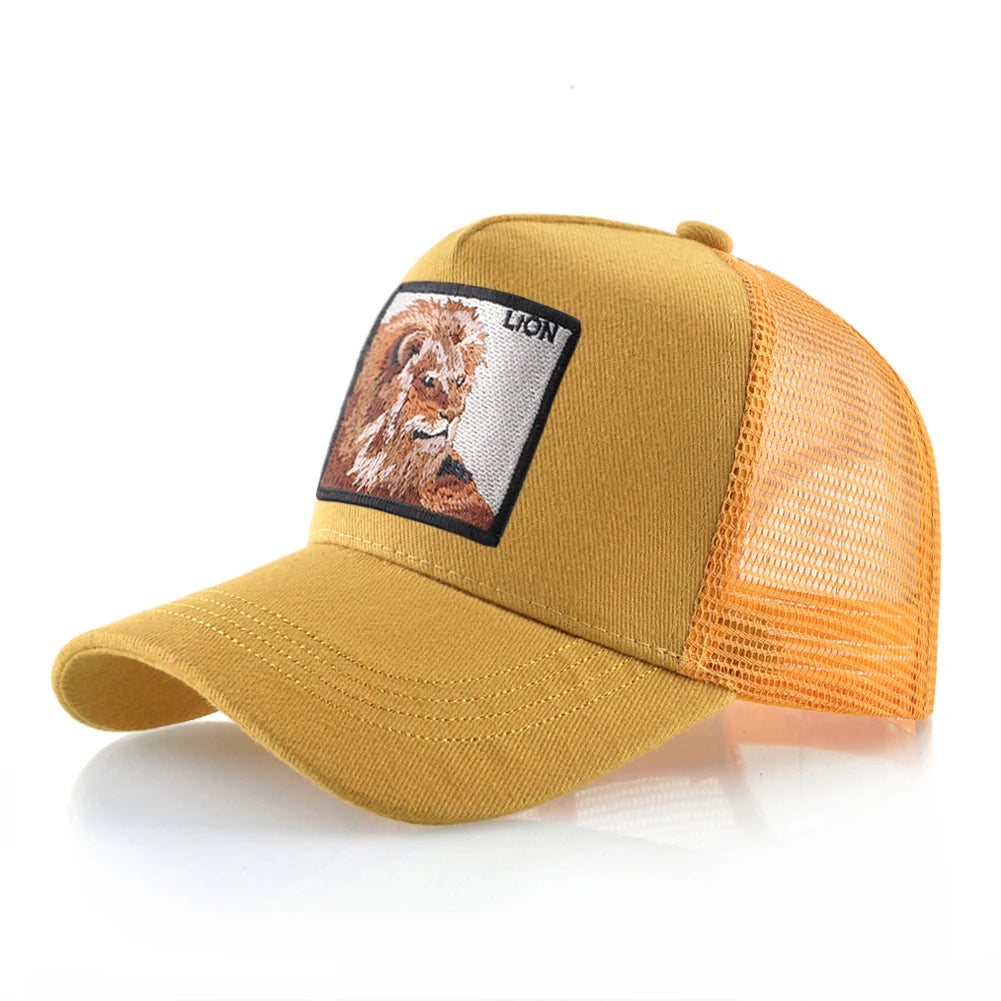 Hip Hop Baseball Cap With Lion Embroidery Patch Snapback Streetwear Trucker Caps Men Women Hat