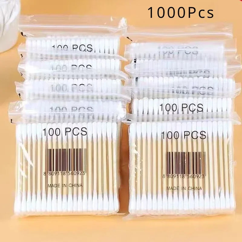 300/500/1000pcs Double Head Cotton Swab Women Makeup Cotton Buds