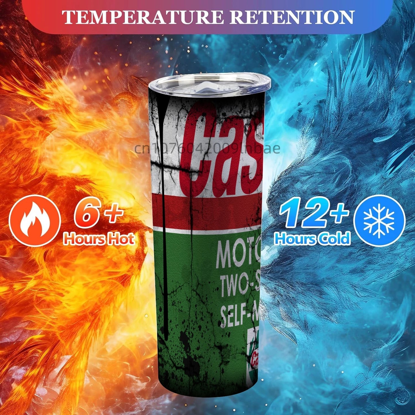 20Oz Motor Oil Stainless Steel Vacuum Double Wall Insulated Tumbler