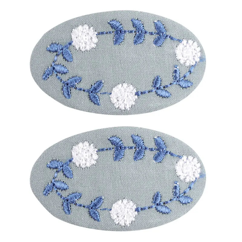 2Pcs/set Sweet Embroidery Hair Clips For Girls Waterdrop Shape BB Hairpin Barrettes Kids Hairpins Headwear Hair Accessories
