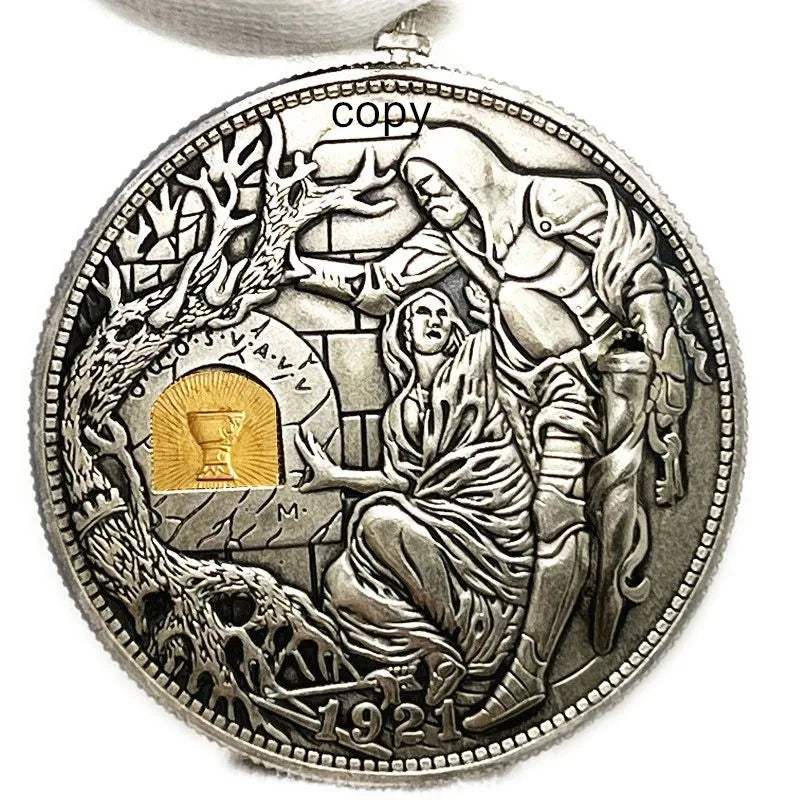 Movable Mechanism Holy Grail Coin Hobo Nickel Morgan Dollar Roman Booteen