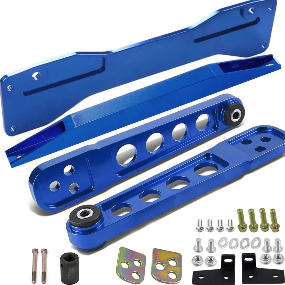 LOWER CONTROL ARMS LCA with REAR LOWER TIE BAR WITH Rear SUBFRAME BRACE FIT For Honda Civic Si 01-05 ES EM EP3 Aluminum