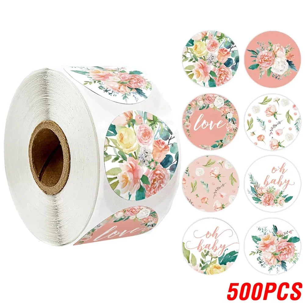 100-500 Pieces Of Thank You Stickers With Love Scrapbook Stickers Envelope Packaging Stamps Handmade Stationery Labels