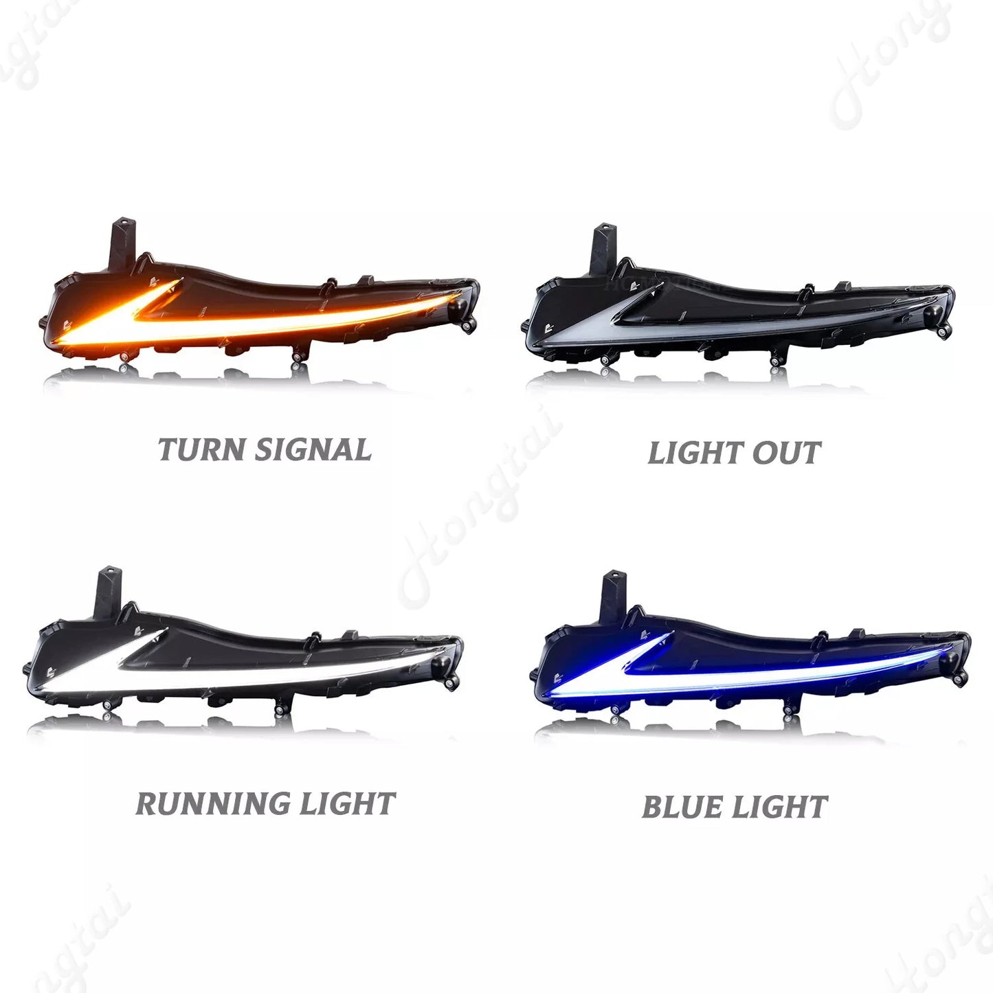 Pair Daytime Running Lights for 2013-2021 Lexus IS250 IS300 IS350 Sequential Lamps Start - UP Animation With Sequential Signal