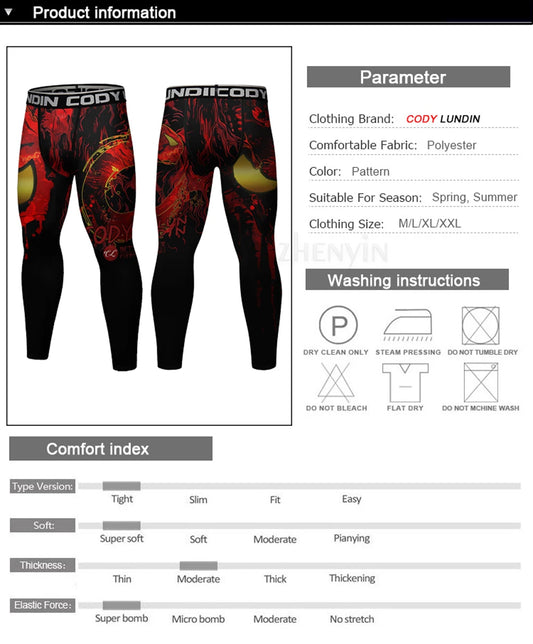 Men's Running Leggings Sportswear Quick Dry Gym Fitness Tights Workout Training Jogging Sports Trousers Compression Sport Pants