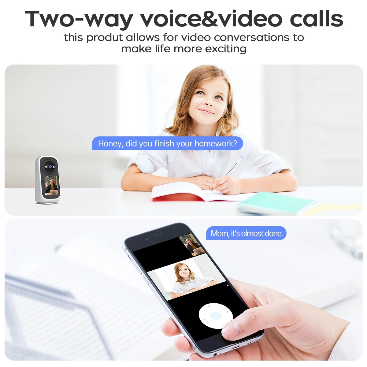 JOOAN 3MP PTZ 5G Wifi Camera HD 2.8” Touch Screen Baby Monitor Smart Home Security Color Night Two Way Audio Wireless IP Camera