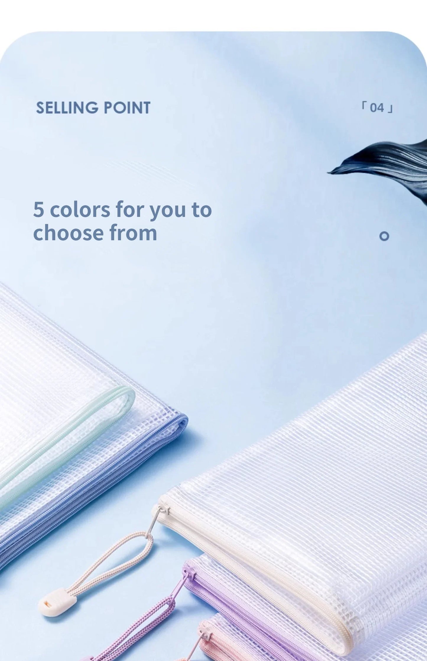 Zipper Mesh Bags A4/A5 Plastic Zipper Bags For Organizing Zipper Bag