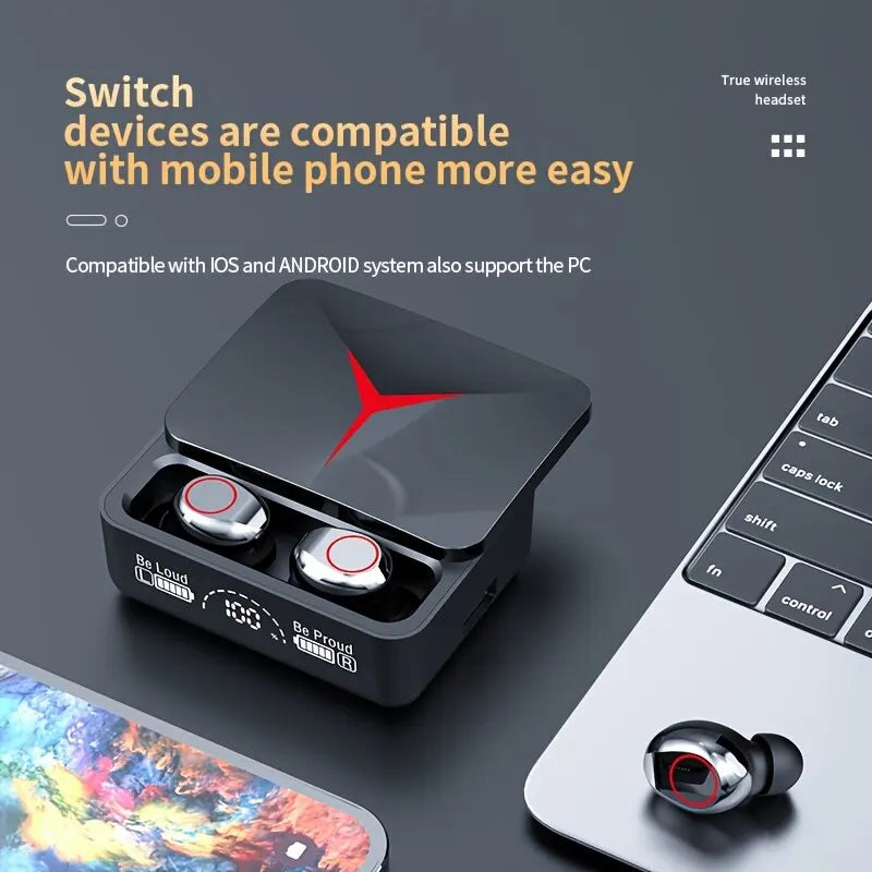 Original TWS M90 Wireless Headphones Sliding Cover Gaming Earphone Bluetooth 5.3